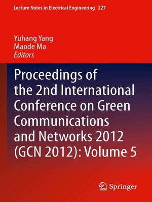 cover image of Proceedings of the 2nd International Conference on Green Communications and Networks 2012 (GCN 2012)